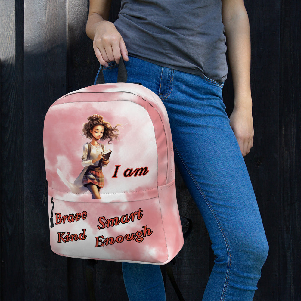 Pink Plaid Affirmation Backpack