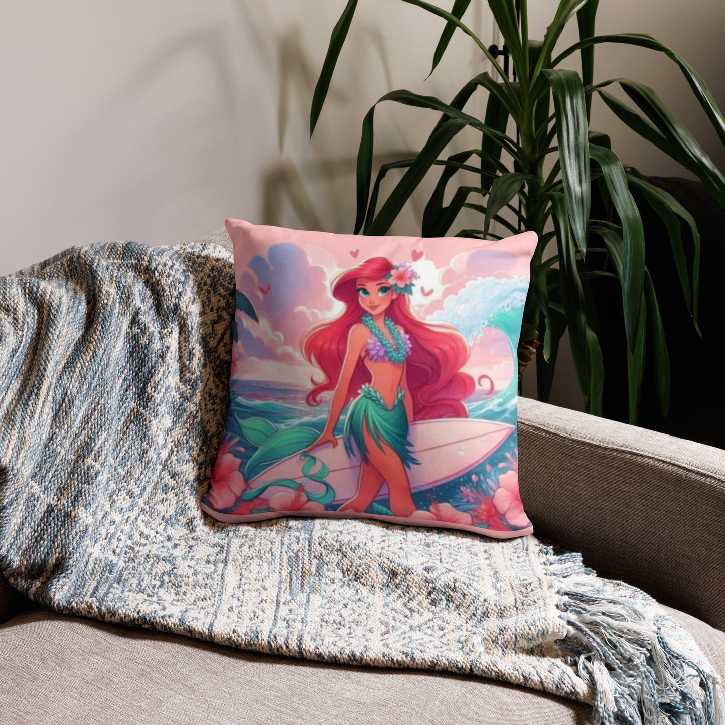 Mermaid Pink Pillow