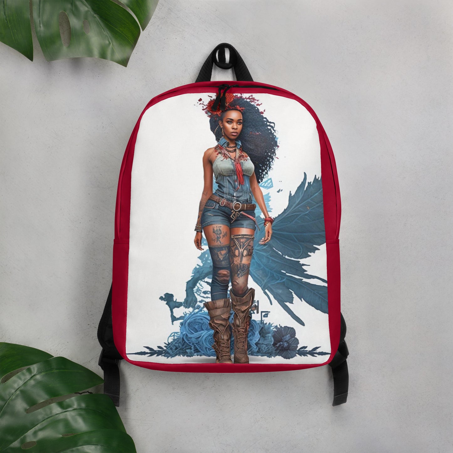 Strong Woman Red Backpack